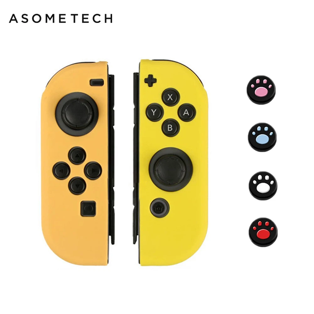 Мягкий силиконовый чехол 6в1 для контроллера Nintendo Switch крышка кнопки Thumb Stick NS PS4