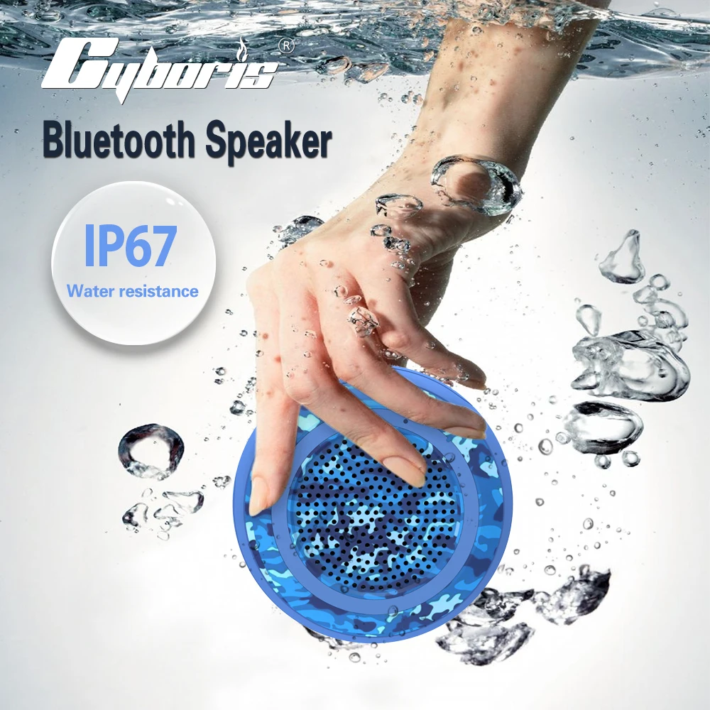Cyboris Водонепроницаемая на плаву IPX7 5W Внешняя портативная мини-колонка Bluetooth для открытого воздуха TWS для плавания Беспроводная со встроенным микрофоном/TF/Aux.