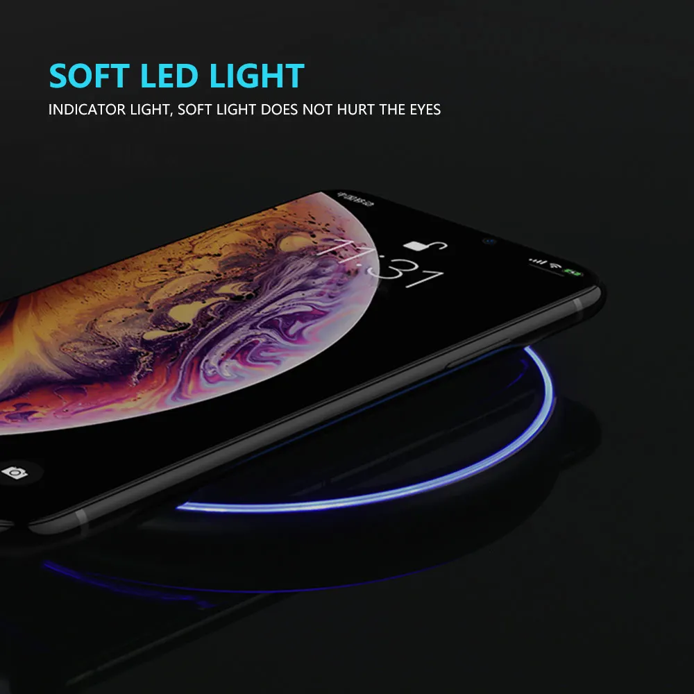 Беспроводное зарядное устройство KISSCASE Qi для iPhone X XS XR 8 зеркальный 10 Вт быстрая