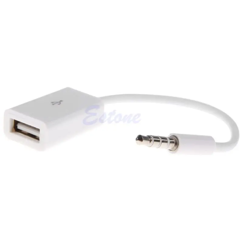 Белый мужской AUX аудио разъем для USB 2 0 Женский конвертер кабель Шнур