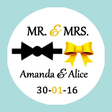 Индивидуальная Свадебная наклейка золотые свадебные сувениры