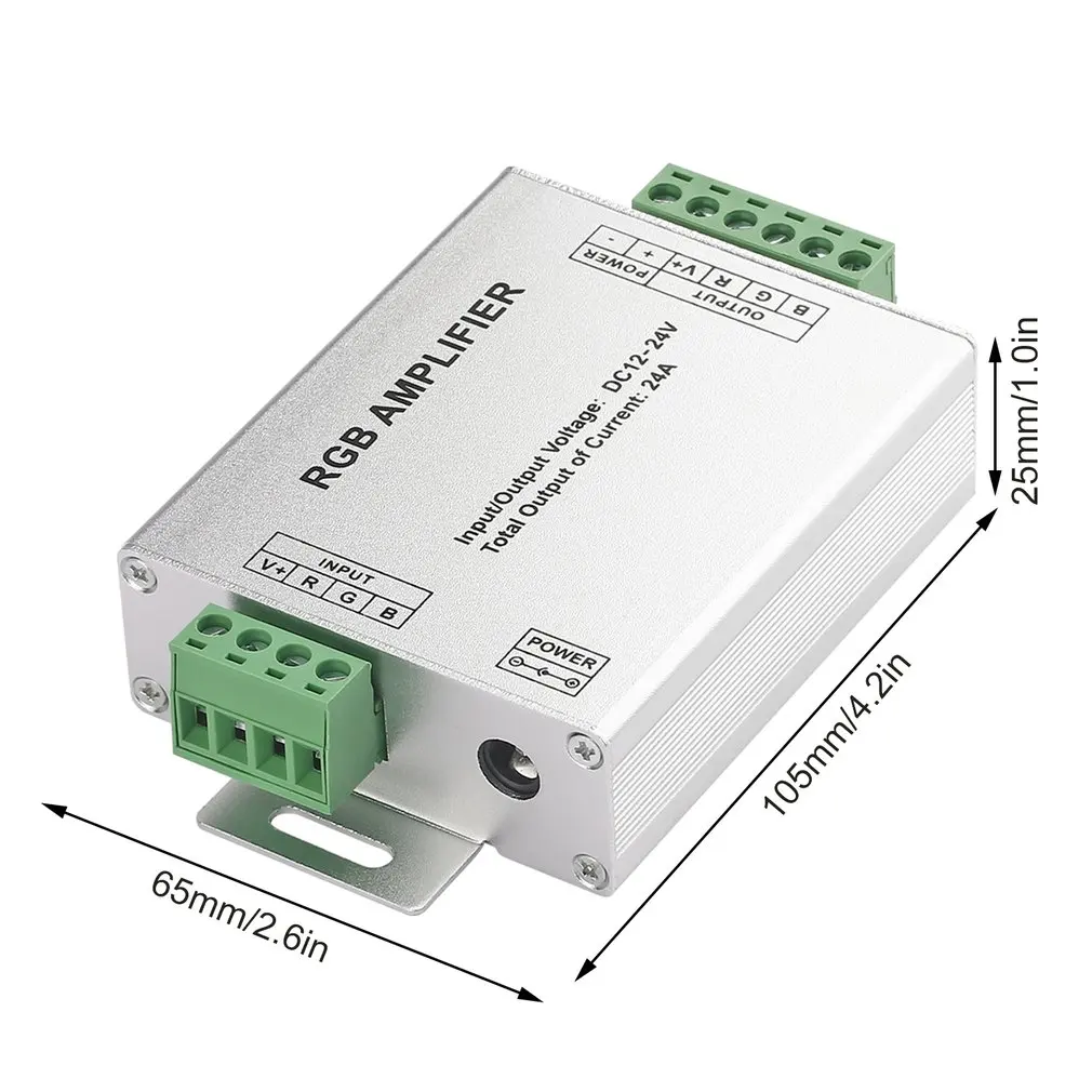 DC12V 24V Led RGB усилитель Алюминий 24A 3CH 4CH контроллер для 5050 Светодиодные полосы света