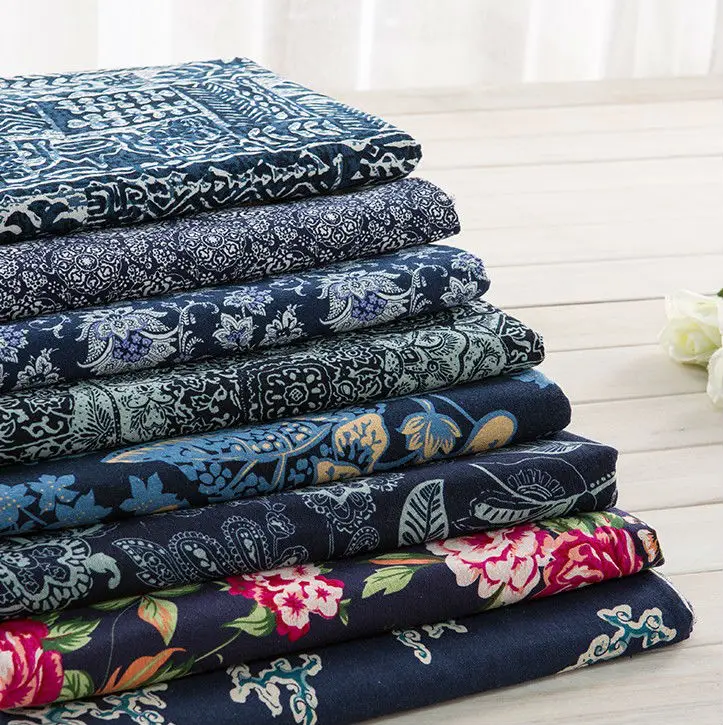 Сине белые фарфоровые хлопковые льняные платья скатерть домашняя декоративная