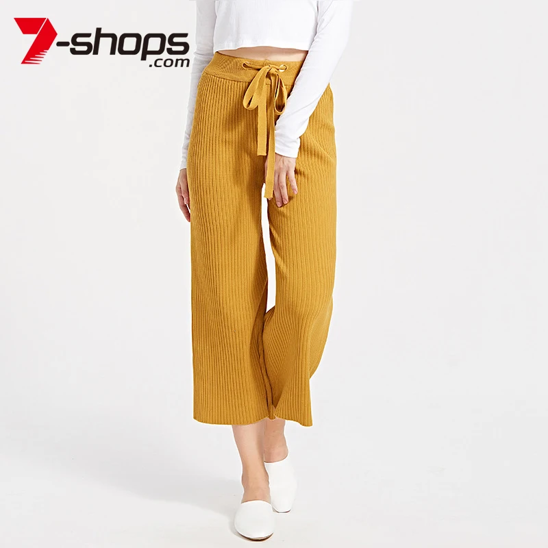 7 shops женские трикотажные широкие брюки тонкие осенние свободные повседневные с
