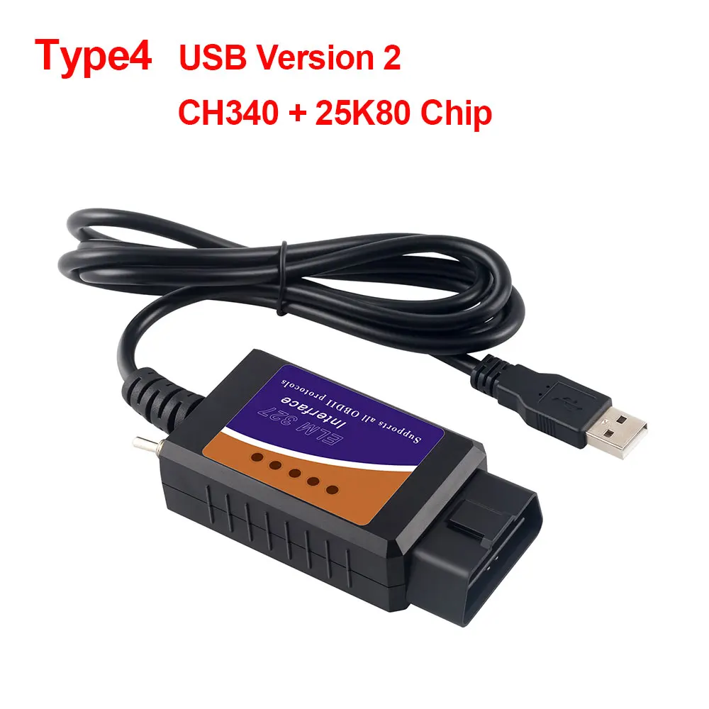 USB version 2 ELM327 Bluetooth V1.5 Wifi USB FTDI чип с переключателем кодов ELM 327 для ford HS CAN и MS CAN OBD2 диагностический инструмент - Цвет: USB version 2