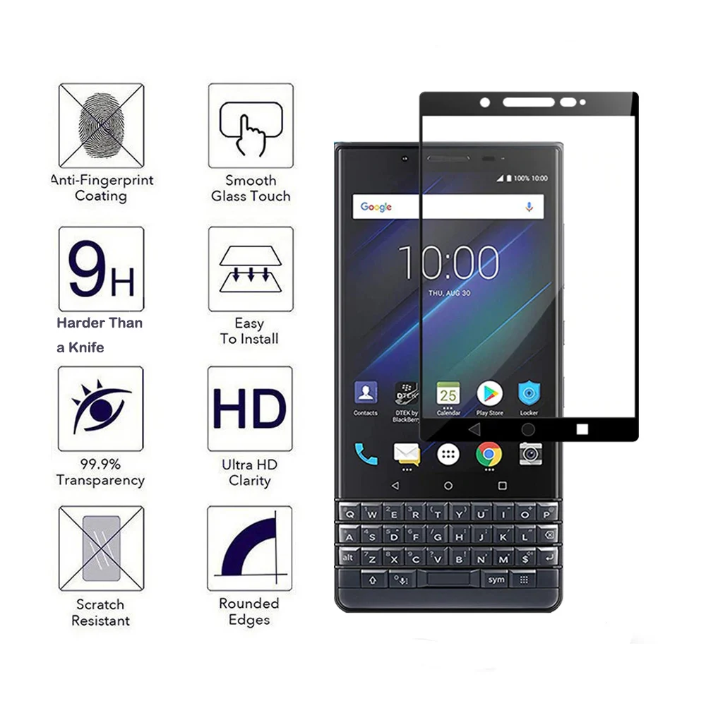 Закаленное стекло для Blackberry KEY2 Le KEYTWO защитное покрытие с полным покрытием 0 3 мм 2.5D