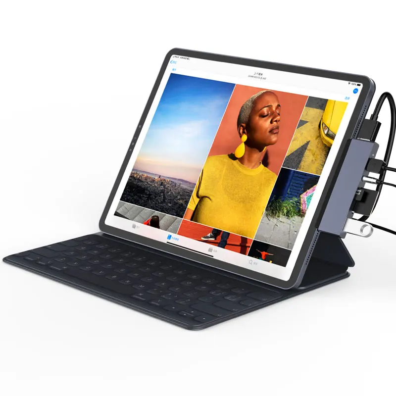 USB концентратор Mosible для iPad Pro MacBook Pro/Air 2021 M1 адаптер Type C HDMI совместимый кардридер