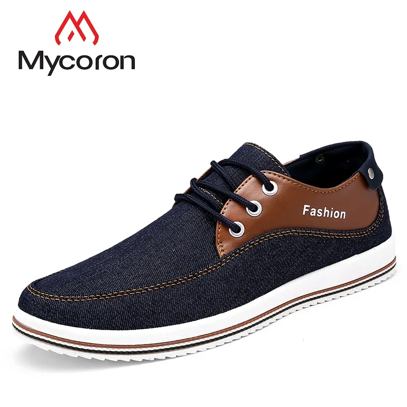 MYCORON новые роскошные модные холстовая Мужская обувь Британский Стиль Для мужчин