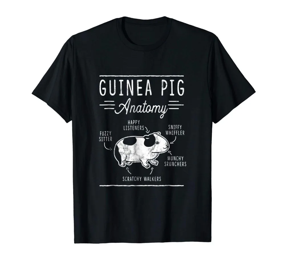 Футболка с принтом Anatomy Of A Guinea Pig летняя повседневная хлопковая футболка для