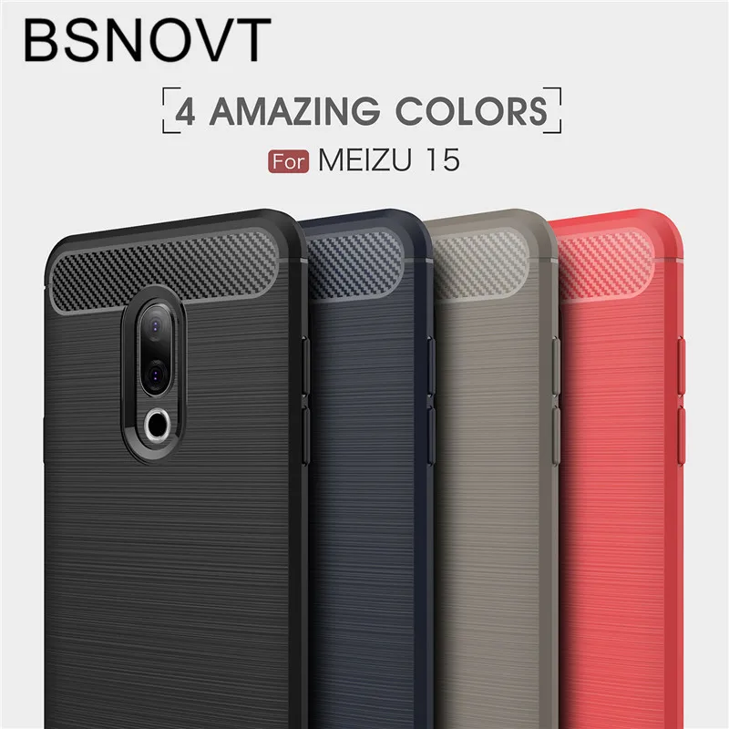 Для Meizu 15 чехол противоударный Мягкий ТПУ силиконовый Матовый Бампер для