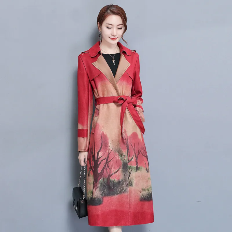 Винтажное замшевое пальто для женщин Manteau Femme Hiver Весенняя длинная верхняя одежда