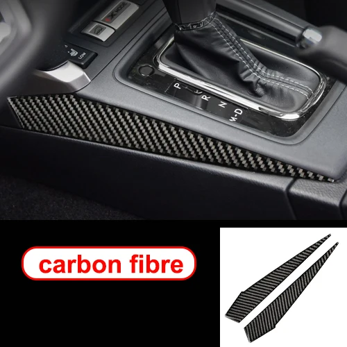 Gear strip Аксессуары для Subaru Forester, 2013-, автомобильный Стайлинг, углеродное волокно, панель рулевого колеса, дверная ручка, внутренний стикер - Название цвета: Gear strip
