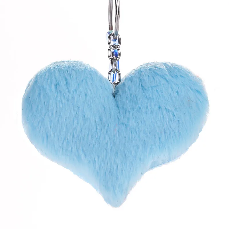 Модные плюшевые Красочные помпоны милая форма сердца брелок для женской сумки