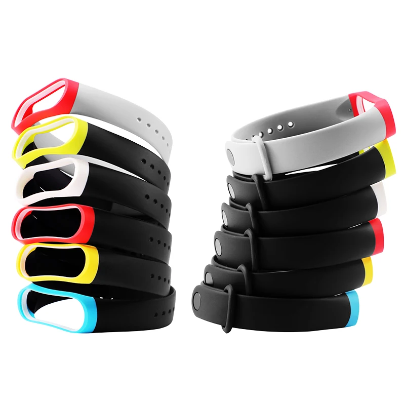 BOORUI mi band 3 ремешка двойной цвет mi band 3 Аксессуары pulseira mi band 3 сменный силиконовый ремешок для xiaomi mi3