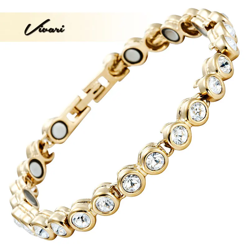 

Vivari 26 шт. браслеты из кристаллов для женщин элементы здоровья Pulseras Hombre Pure 99.999% из чистой меди Энергетические Браслеты