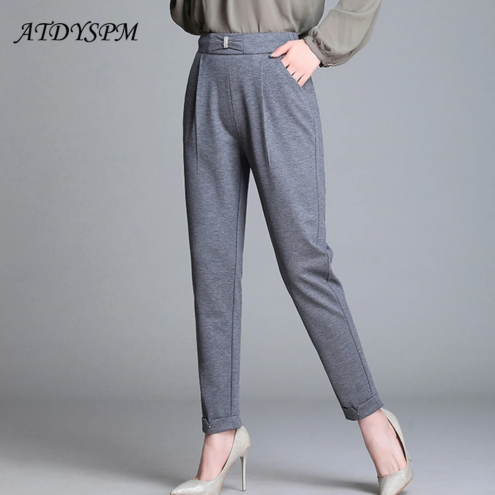 Новинка офисные женские модные штаны костюм брюки свободные повседневные