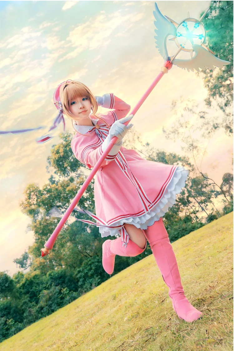 Новинка прозрачный зажим для карт Cardcaptor Sakura карнавальный костюм Kinomoto косплей