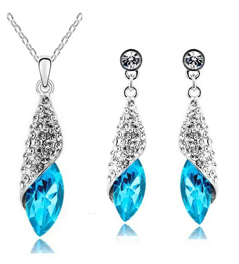 Комплект из колье и серёг с австрийским кристаллом|necklace earrings jewelry set|fashion setjewelry sets |