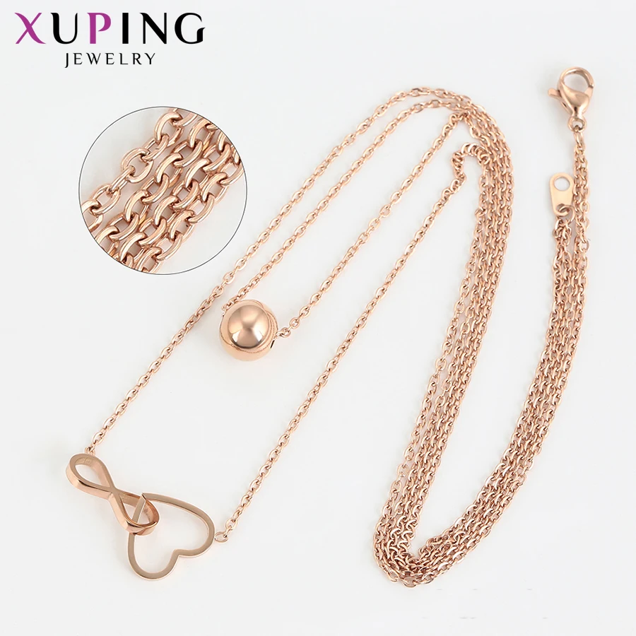 Xuping винтажные темпераментные Женские Простые Стильные ожерелья цвета розового