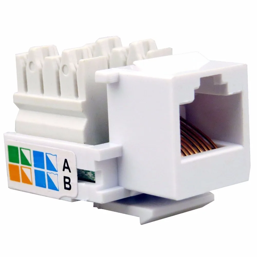 KUYiA Бесплатная доставка 100x RJ45 сетевой Keystone Jack кабель настенный адаптер вилка Cat5e