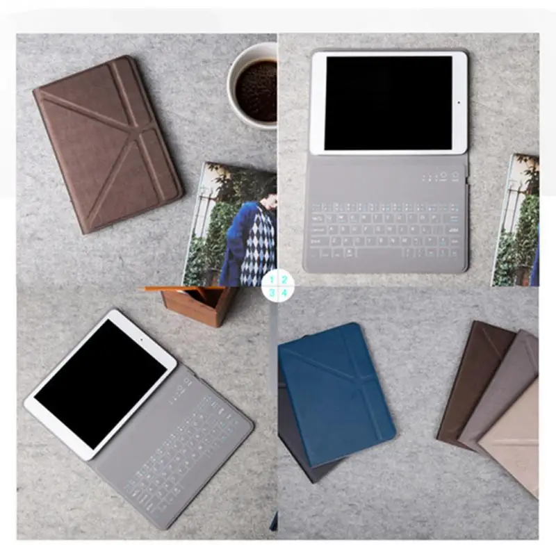 Водонепроницаемый планшет Bluetooth клавиатура PU чехол для iPad mini 4 Съемный ультра-тонкий планшет клавиатура чехол с ПУ подставкой