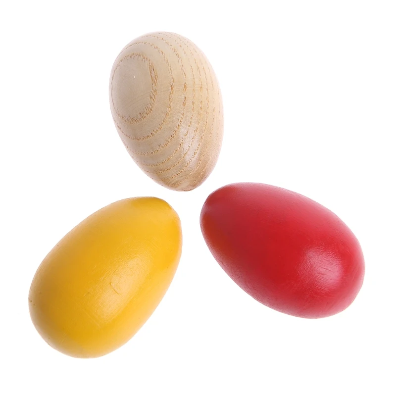 1Pc Wooden Percussion Musical Egg Maracas Shakers Children Kids Toys Fun Gifts m18