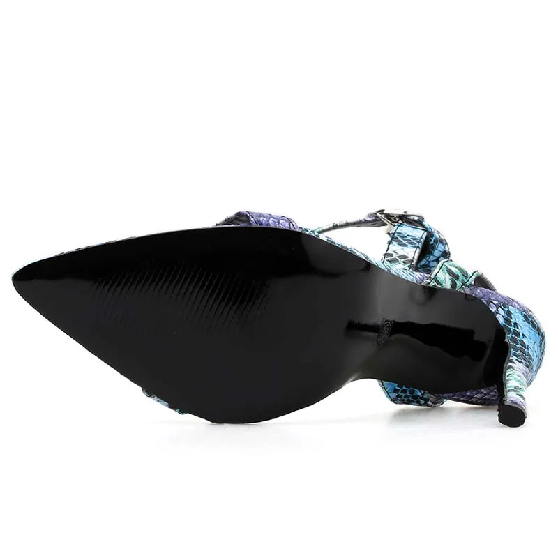 Женские босоножки из ПУ кожи Синие Свадебные Босоножки с открытым носком на