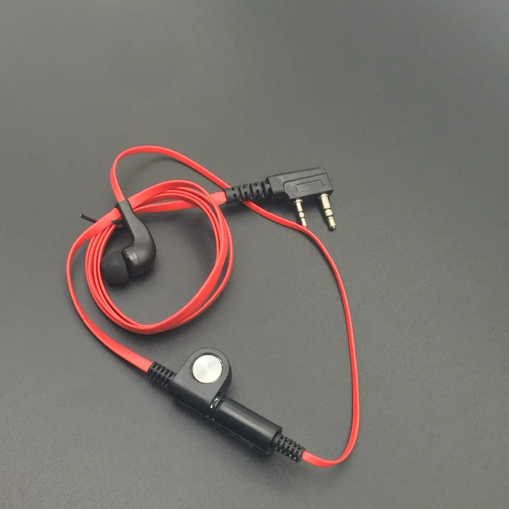 10X красочные walkie talkie вкладыши стиль плоский провод наушника с толчок (ptt) микрофон.