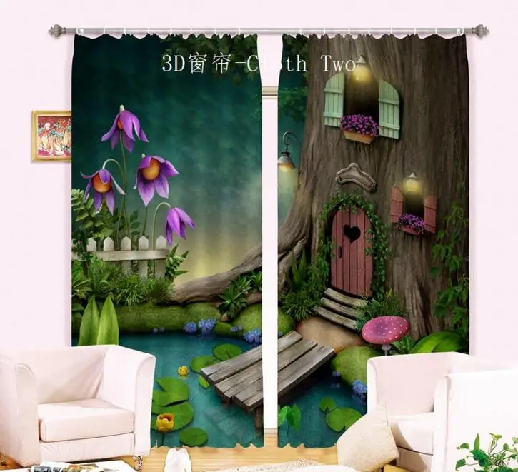 

Cartoon Curtains Luxury Blackout 3D Window Curtain For Living Room Bedroom Customized size Drapes Cortinas Rideaux Cushion cover