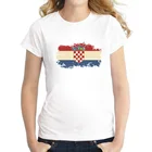 Летняя женская футболка с национальным флагом Хорватии 100% хлопок Хорватия фанаты ностальгия стиль сделать старые футболки для женщин одежда