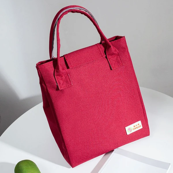 Winered lunch bag Valenkuci алюминиевая фольга сумка для ланча Оксфорд полосатые пищевые сумки Tote водонепроницаемый портативный многоразовый для обеда коробка сумка для детей женщин мужчин - Цвет: Winered lunch bag