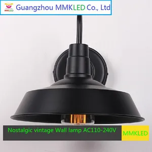 Американская промышленная настенная лампа, уличный светильник в стиле лофт, спальни, паба, ресторана, ретро, лампы из кованого железа, для балкона, E27