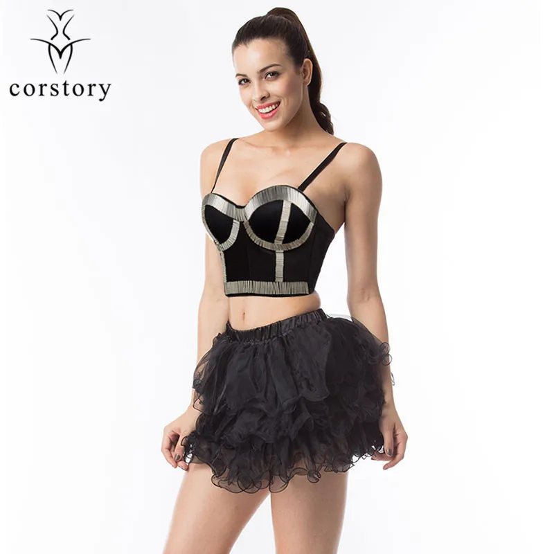 Женские бюстгальтеры пуш ап без бретелек черные хлопковые с серебряными