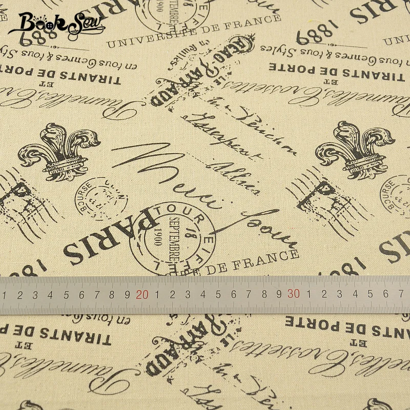 Booksew Quilting Textile Paris Free Style Cotton Linen Fabric Sewing Material Tablecloth Pillow Bag Curtain Cushion Zakka Tissu | Дом и сад