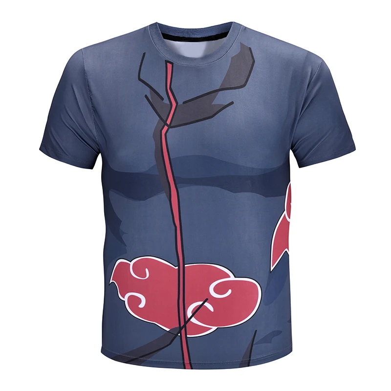 Uzumaki Naruto Мужская 3D футболка с коротким рукавом Hatake Kakashi Uchiha Sasuke забавная Футболка