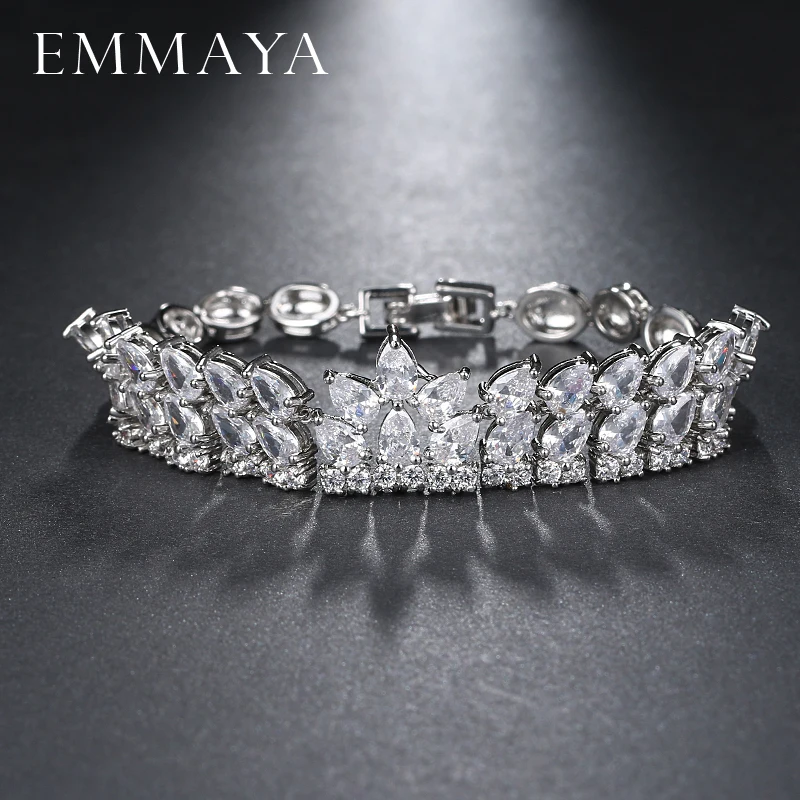 EMMAYA Micro Pave AAA фианит очаровательный браслет с короной для женщин роскошный