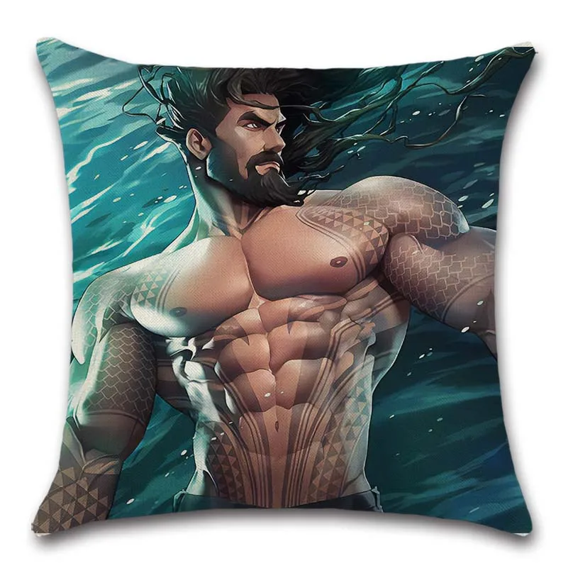 Чехол для подушки с комиксным принтом супергероев Aquaman украшение дома магазина