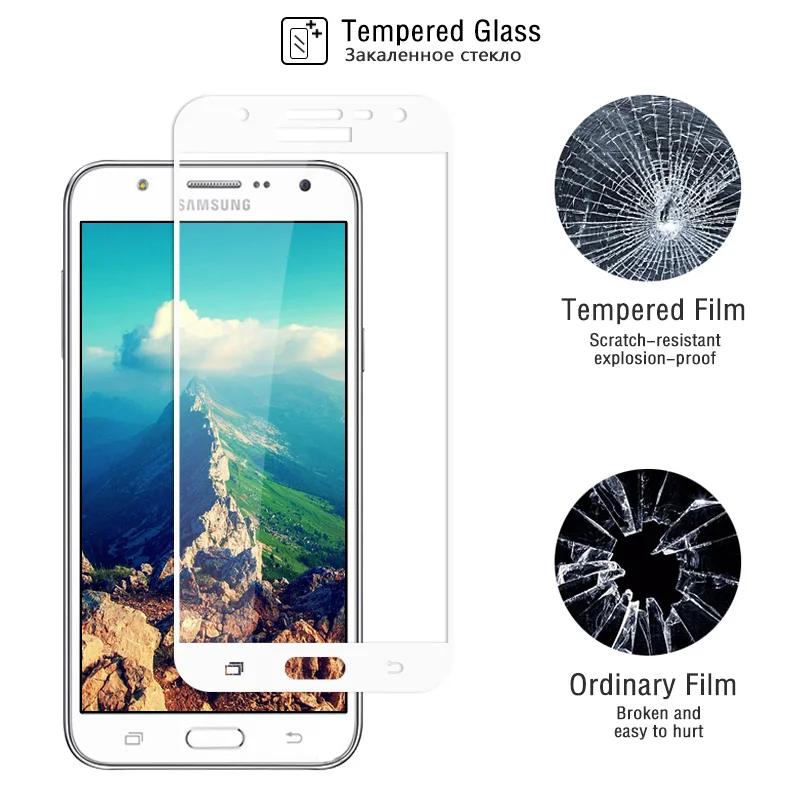 Закаленное стекло для Samsung Galaxy J5 2015 SM J500F жесткое Защитное класс полный
