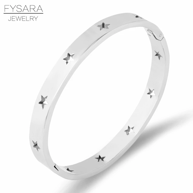 FYSARA модный полый браслеты со звездами и из нержавеющей стали для женщин