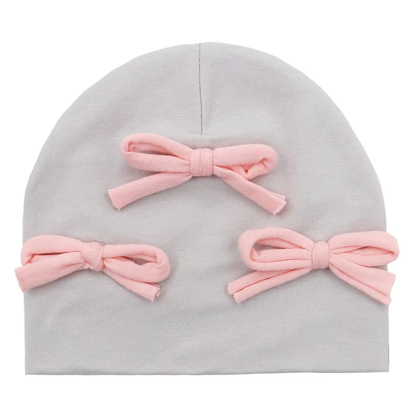 GZhilovingL New Cute Baby Cotton Bow Hat Beanies For Infant Girls Boys Kids Winter Soft Solid Newborn Baby Hair Accessories