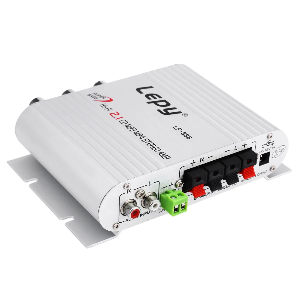 Lepy LP 838 автомобильный усилитель Hi Fi 2 1 Сабвуфер аудио стерео бас динамиков