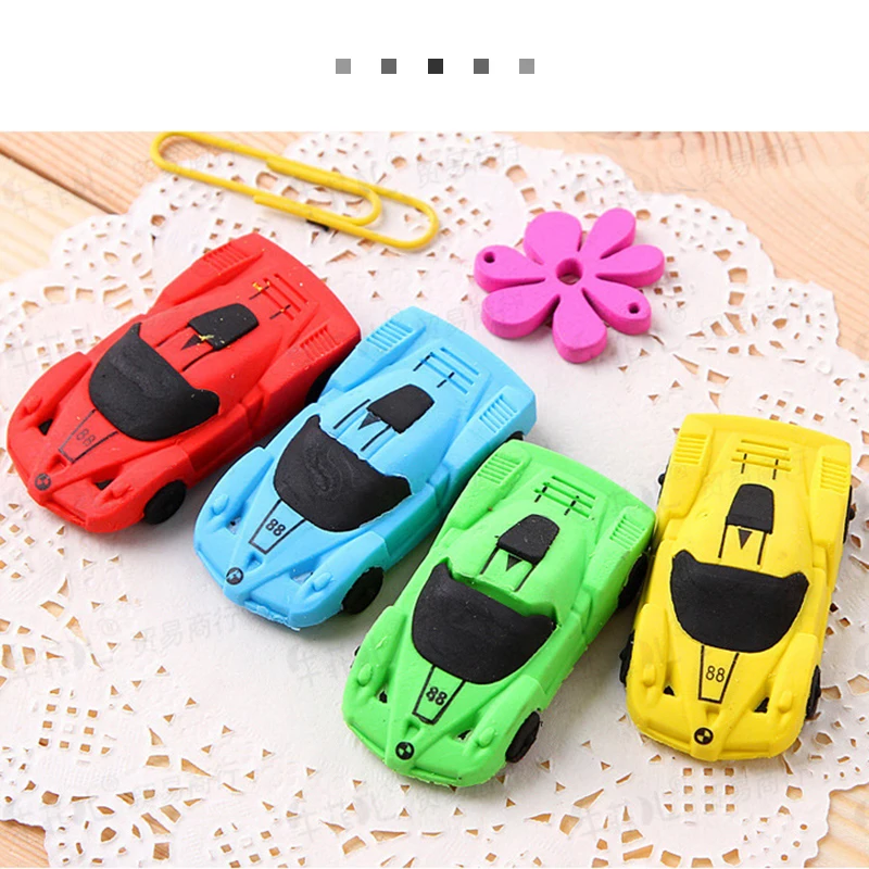 1 pc random color 1 шт./лот, милые машинки, разборные Ластики для детей, школьные принадлежности, набор резиновых ластиков, лучший подарок для детей, случайный цвет - Цвет: 1 pc random color
