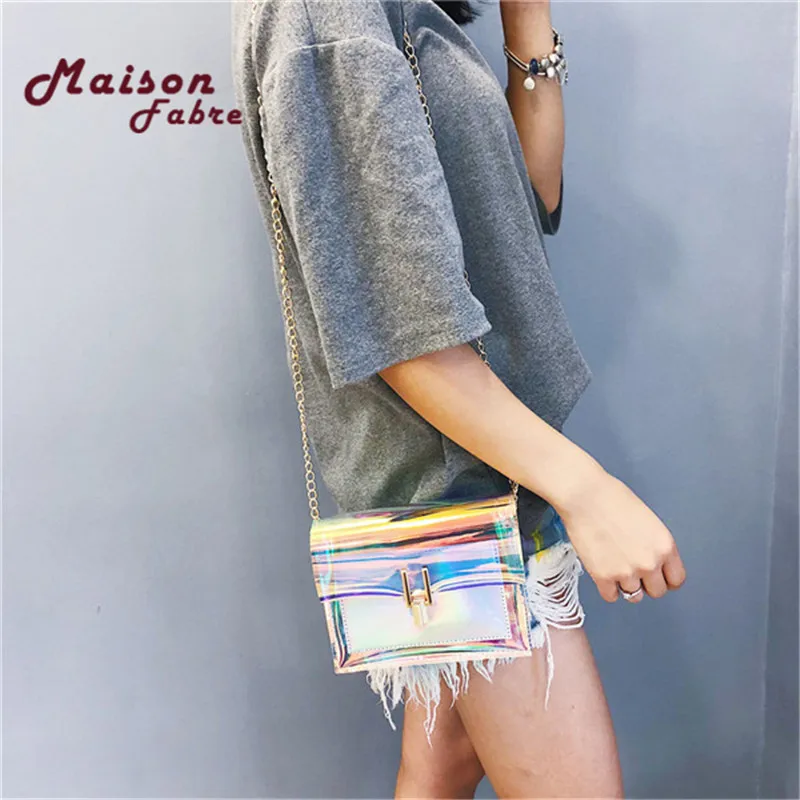 Women Laser Crossbody Bag Messenger Shoulder PVC Jelly Small Tote Bags Holographic Lady Torebka damska|Сумки с ручками| |