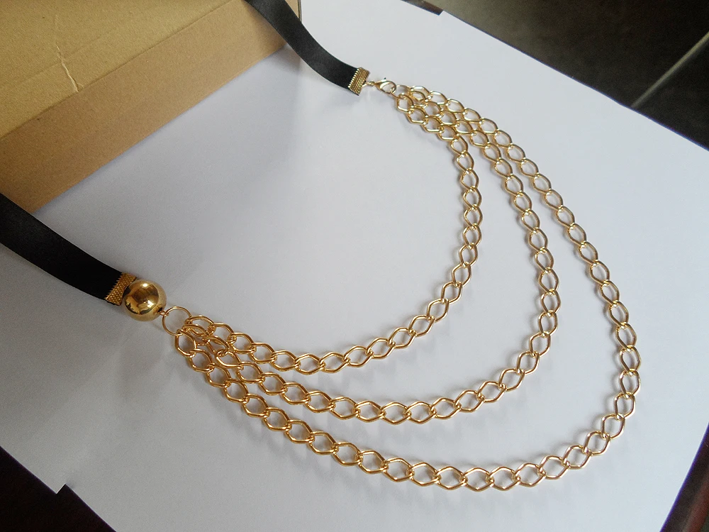 Новый тип моды Женщины Всесезонная мульти (3R) слой длинной цепи платье ожерелье