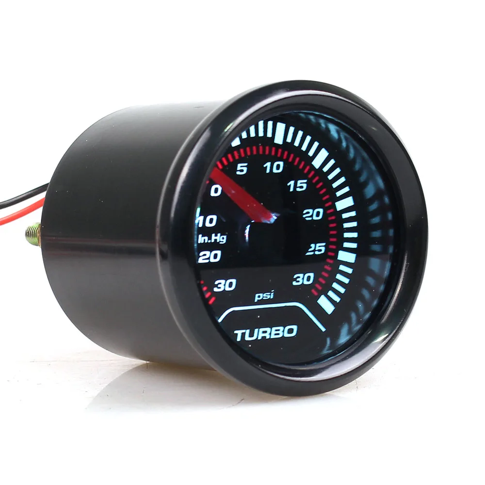 52 мм 2 дюйма Led прозрачные линзы автомобиля-30-30 PSI турбо Boost Gauge для универсального