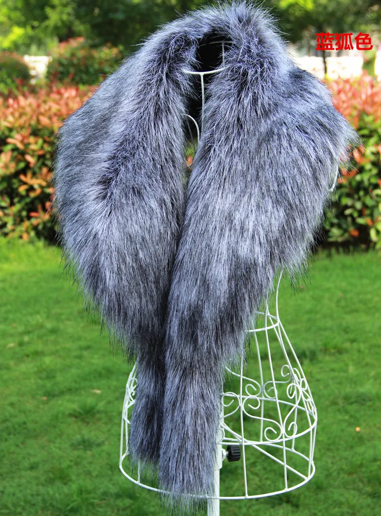 Большой воротник из лисьего меха украшение енота искусственного шаль шарф