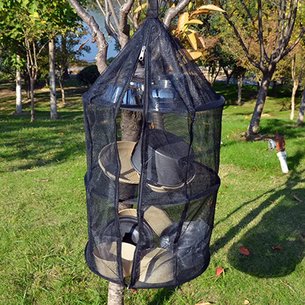 

Circular camping folding telescopic air drying net drying net drying net new