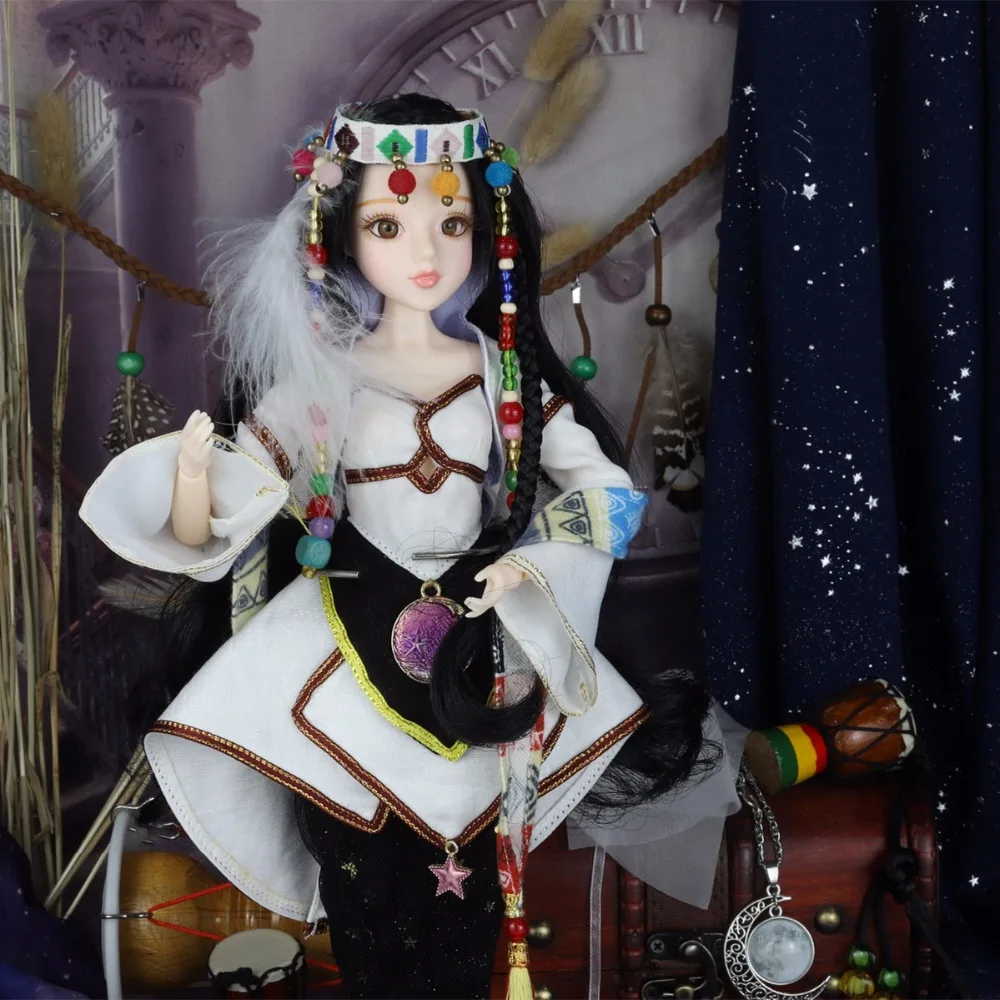 1/6 BJD куклы моносахарид. белая кожа Совместное тела карты Таро старших арканов высокой жрица Совместное тела куклы черный волосы 30 см