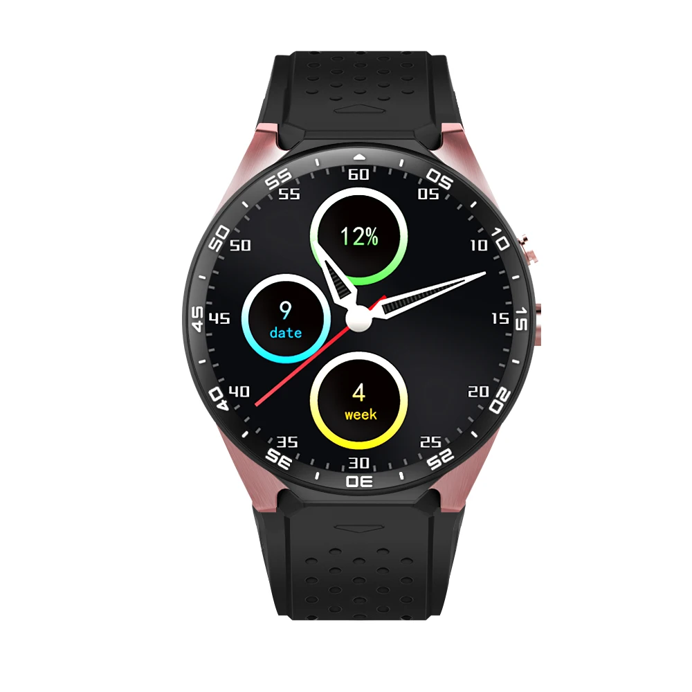 Smartch KW88 Смарт-часы Android 5.1 MTK6580 Процессор 1.39 дюймов 3 г Wi-Fi SmartWatch для Samsung Huawei телефон