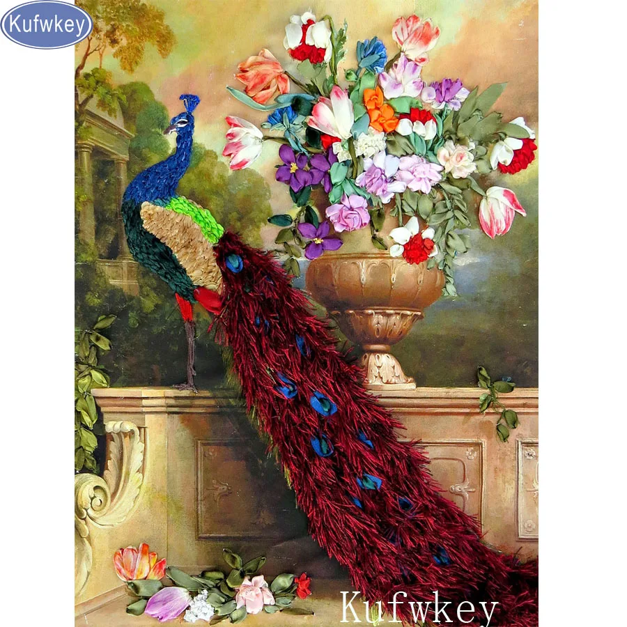 5D diy алмазная живопись Продажа вышивки крестом наборы Павлин в форме тюльпана от